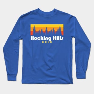 Hocking Hills State Park Ohio Trees Retro Long Sleeve T-Shirt